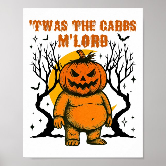 Det var Carbs M'lord Tjock Pumpkin Retro Spooky Ha Poster (Framsidan)
