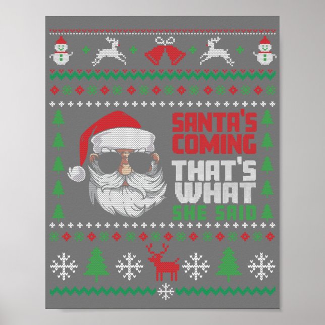 Det var det hon sa till Ugly Julafton Design Poster (Framsidan)