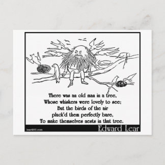 Det var en gammal man i träd vykort