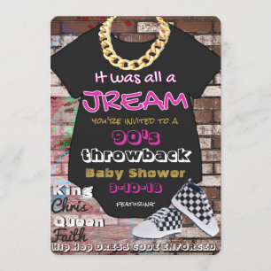Det var en Jream 90:s Rosa och Guld i Hip hop Inbjudningar