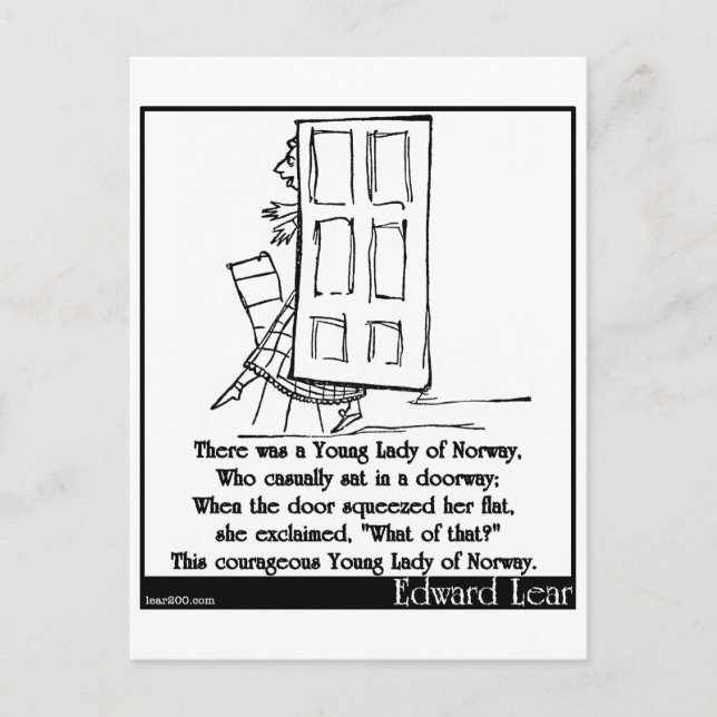 Det var en ung Dam av Norge Vykort (Framsida)