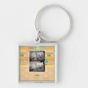 Det var fluffigt fyrkantig silverfärgad nyckelring