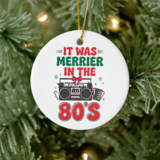 Det Var Gladare På 80-Talet Jul Retro Xmas Julgransprydnad Keramik