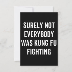 Det var inte alla som kämpade mot Kung fu Anteckningskort