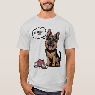Det var inte jag Rolig tysk shepherd valp förstörd T Shirt