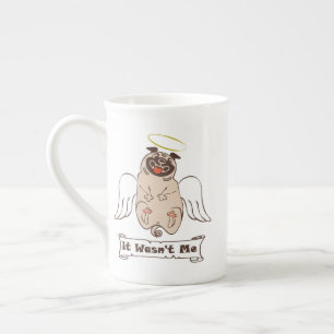 Det var inte min ängel som pug roligt citat benporslin mugg