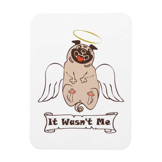 Det var inte min ängel som pug roligt citat magnet (Vertikal)