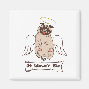 Det var inte min ängel som pug roligt citat magnet