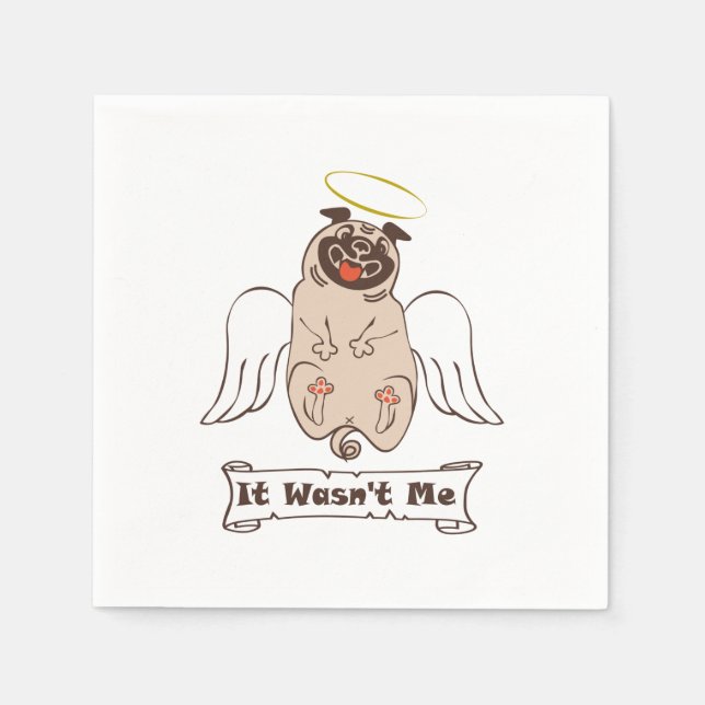 Det var inte min ängel som pug roligt citat pappersservett (Framsidan)