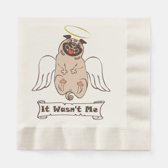Det var inte min ängel som pug roligt citat pappersservett (Framsidan)