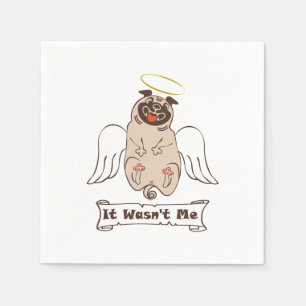 Det var inte min ängel som pug roligt citat pappersservett