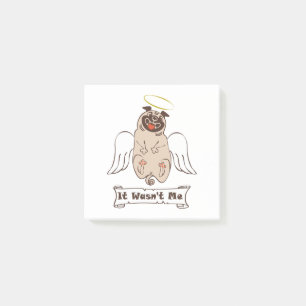 Det var inte min ängel som pug roligt citat post-it block