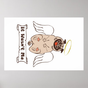Det var inte min ängel som pug roligt citat poster
