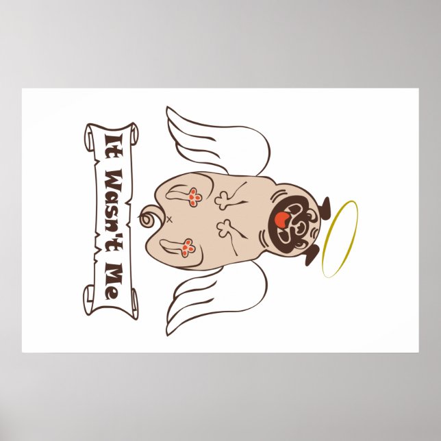 Det var inte min ängel som pug roligt citat poster (Framsidan)