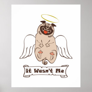 Det var inte min ängel som pug roligt citat poster