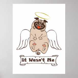 Det var inte min ängel som pug roligt citat poster