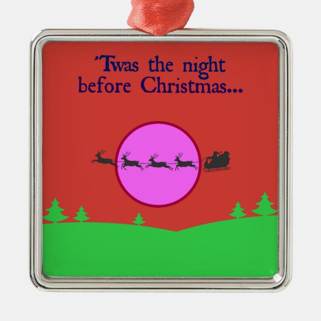 Det var natten före jul julgransprydnad metall (Framsidan)