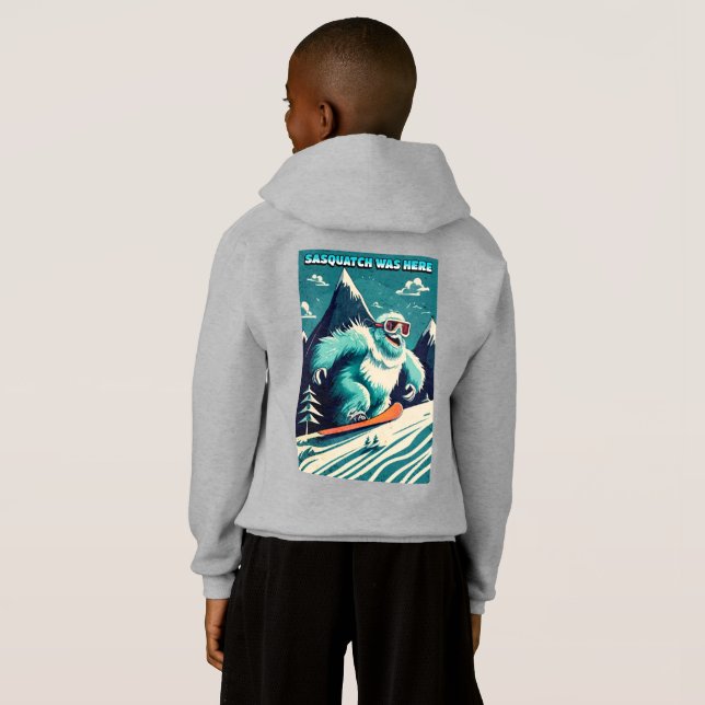 Det var roligt att Sasquatch var här Snowboarding  T Shirt (Hel baksida)