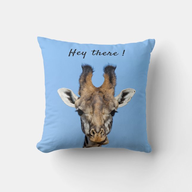 Det var roligt Giraffe-foto med text Kudde (Framsida)