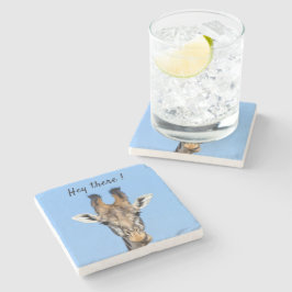 Det var roligt Giraffe-foto med text Stenunderlägg