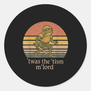 Det Var Tism M Lord Frog Knight - Autism Medvetenh Runt Klistermärke