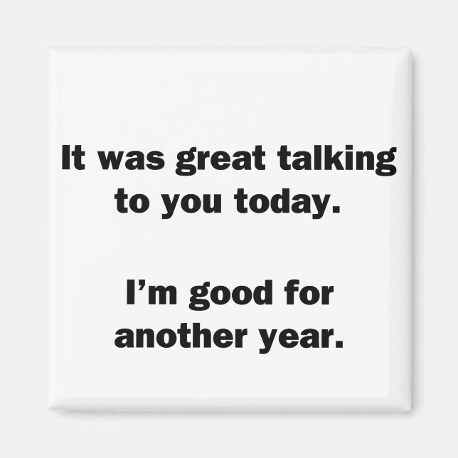 Det var Underbart att prata Magnet (Framsidan)