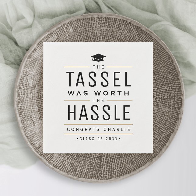 Det var värt hassle Studenten. Pappersservett (Modern the tassel was worth the hassle Graduation Napkins)