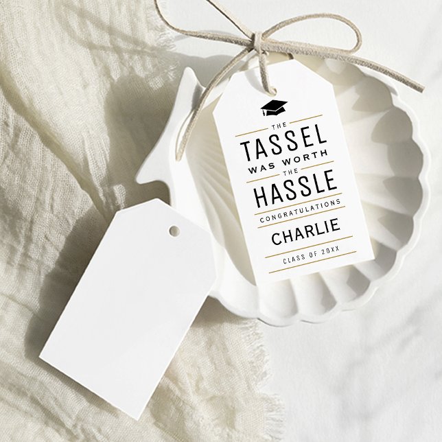 Det var värt hassle Studenten. Presentetikett (Modern the tassel was worth the hassle Graduation Gift Tags)