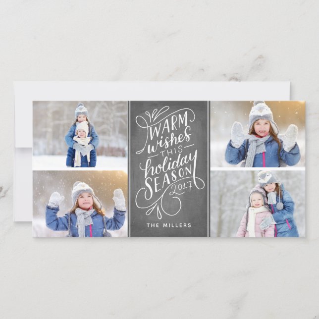 Det varma önskemål denna helgdag räcker märkt julkort (Framsida)