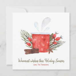 Det varmaste Helgdag Mysiga Mugg Julkort