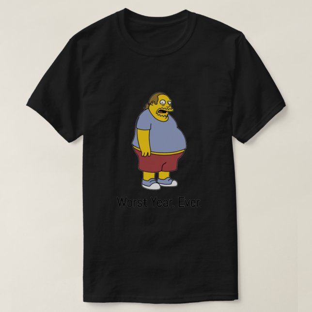 Det värsta året någonsin (tecknad bok kille) t shirt (Design framsida)