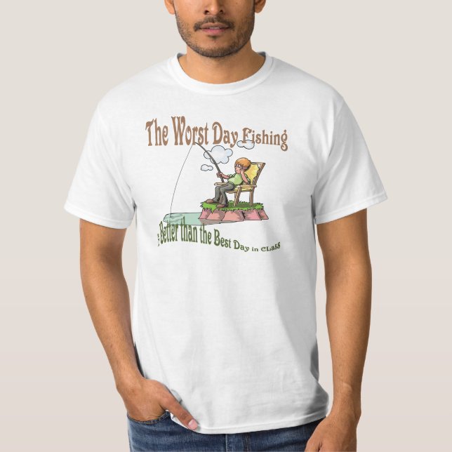 Det värsta fiskedagen tee shirt (Framsida)