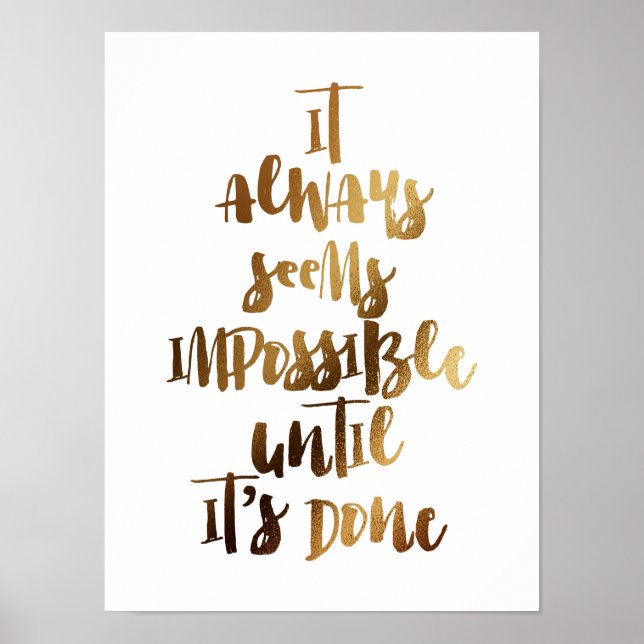 Det verkar alltid omöjligt innan det är gjort poster (Framsidan)