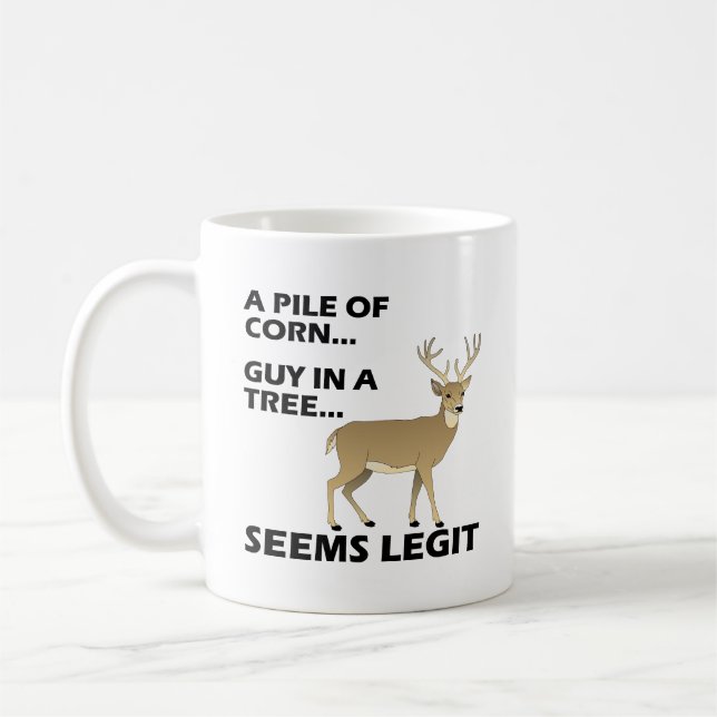 Det verkar Legit Funny Hunting Mug Kaffemugg (Vänster)