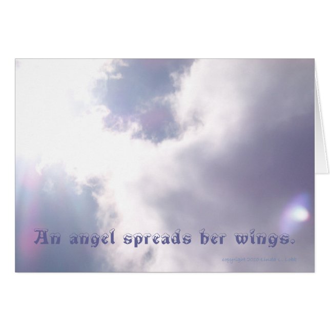 Det verkliga molnet En ängel sprider hennes vingar Hälsningskort (Framsidan Horizontal)
