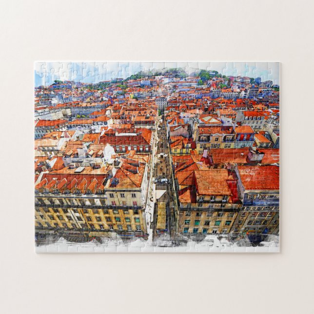 Det verkliga Portugal-Lissabon Pussel (Horisontell)