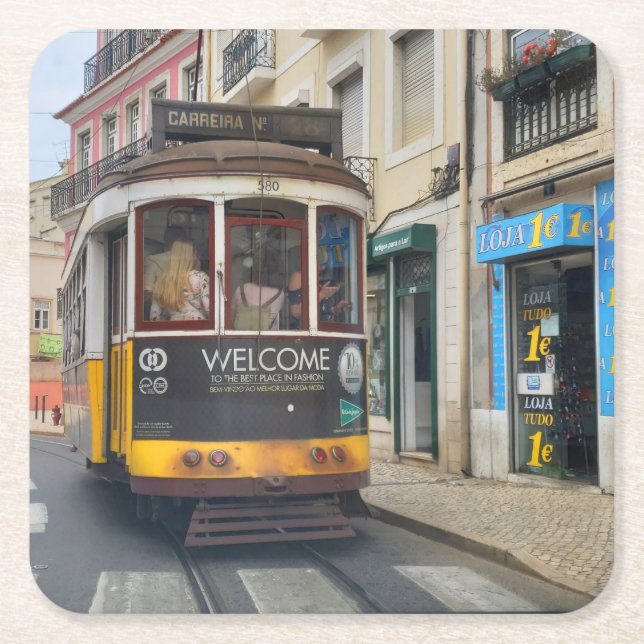 Det verkliga Portugal-Lissabon Underlägg Papper Kvadrat (Framsidan)