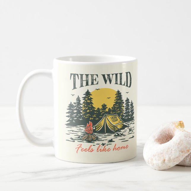 Det vilda känns som hemma kaffemugg (Med munk)