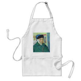Det Vincent Van Gogh självporträtt med förbundit Förkläde