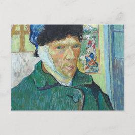 Det Vincent Van Gogh självporträtt med förbundit Vykort