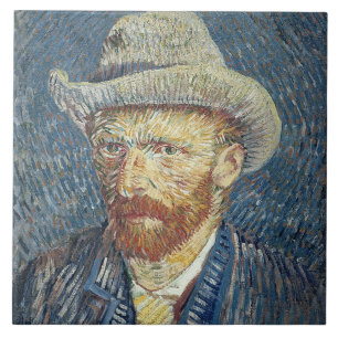 Det Vincent Van Gogh självporträtt med klädde Kakelplatta