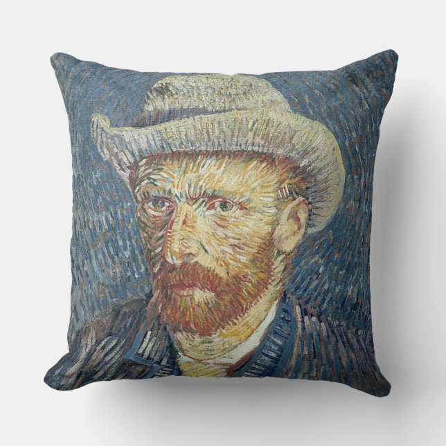 Det Vincent Van Gogh | självporträtt med klädde Kudde (Framsida)