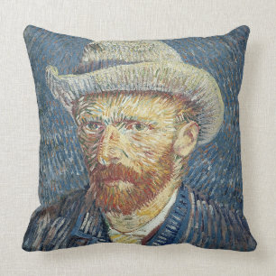 Det Vincent Van Gogh   självporträtt med klädde Kudde