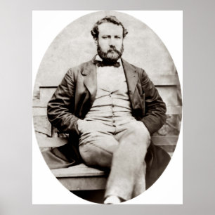 Det vintageJules Verne porträtt fotograferar Poster