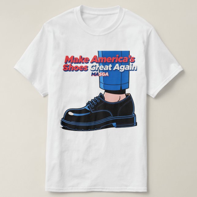 Det virala MASGA-memet. Trumps skor kommer. T Shirt (Design framsida)