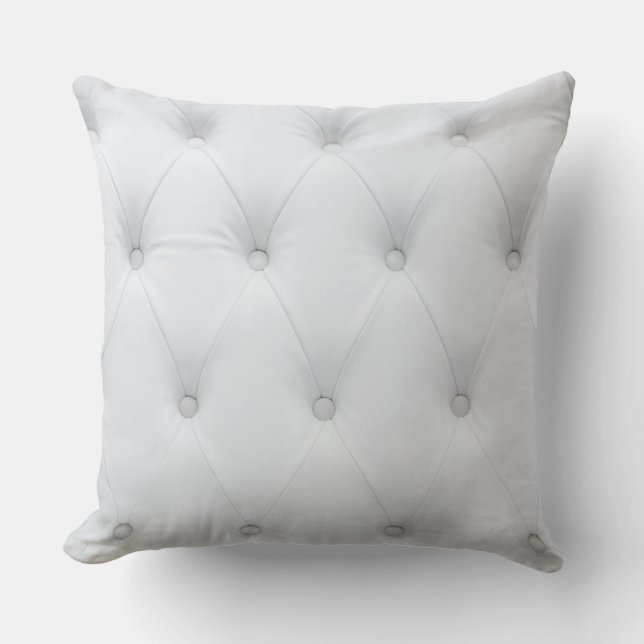 Det vit Tufted läderLooktrycket kudder Kudde (Framsida)