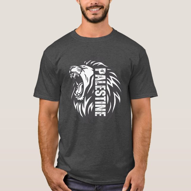 Det vrålande lejonet av Palestina T-Shirt – Motstå (Framsida)
