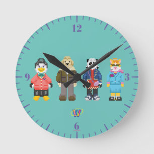 Det Webkinz PIXELet varar värd Rund Klocka