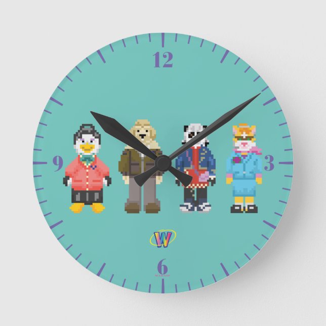 Det Webkinz PIXELet varar värd Rund Klocka (Framsida)