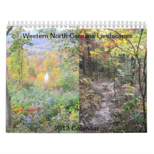 Det westerna North Carolina berg landskap Kalender